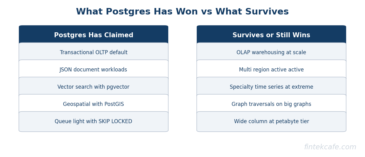 Postgres won vs survives
