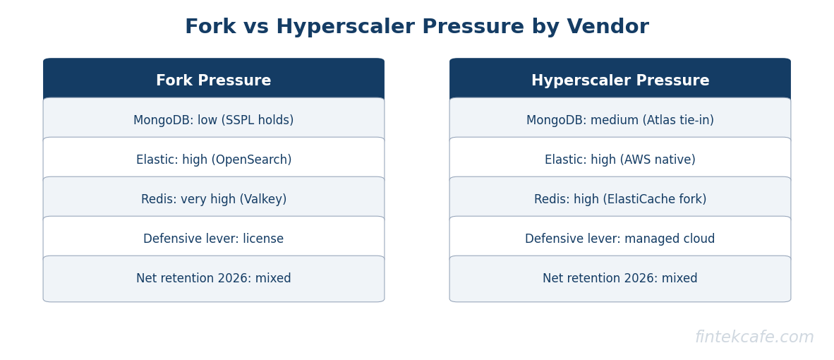 Fork vs hyperscaler matrix