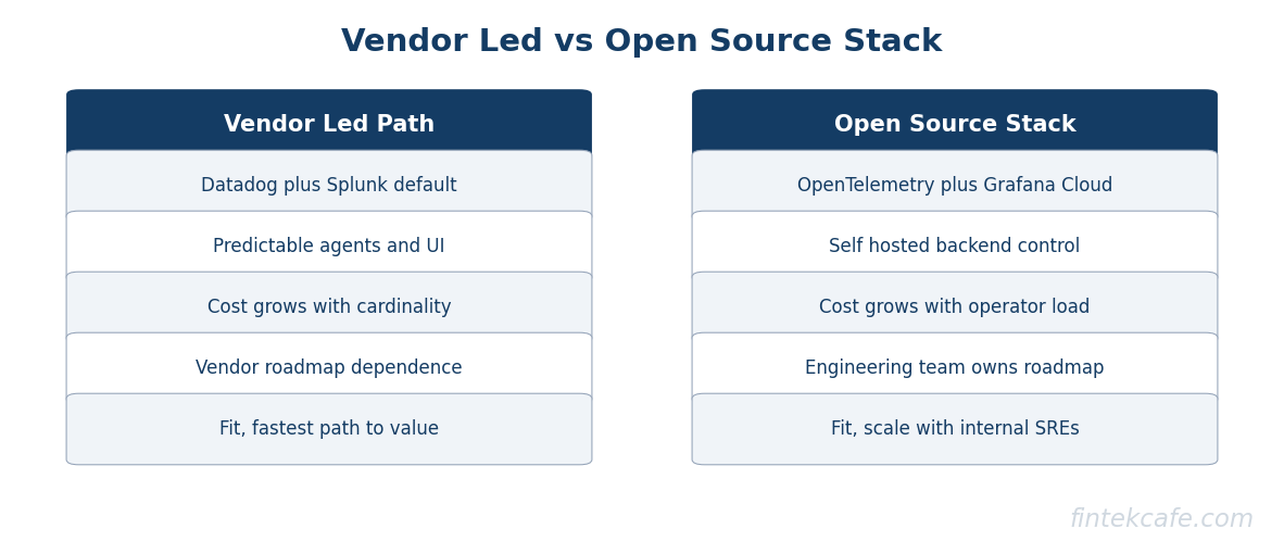 Vendor led vs open source stack
