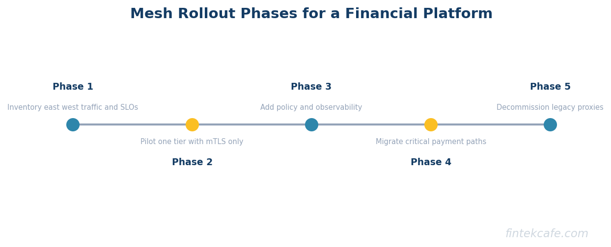Mesh rollout phases financial platform