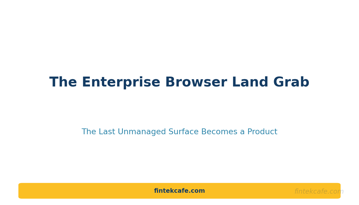 The Enterprise Browser Land Grab: The Last Unmanaged Surface Becomes a Product
