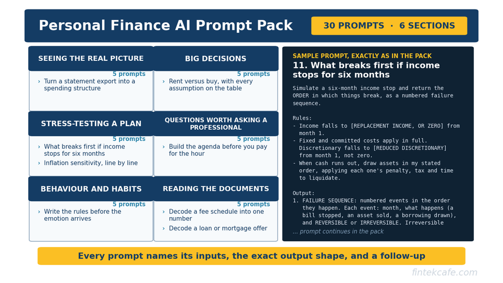 The Personal Finance AI Prompt Pack: 30 Prompts for Decisions With Real Money On Them