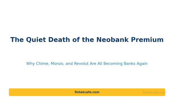 The Quiet Death of the Neobank Premium: Why Chime, Monzo, and Revolut Are All Becoming Banks Again