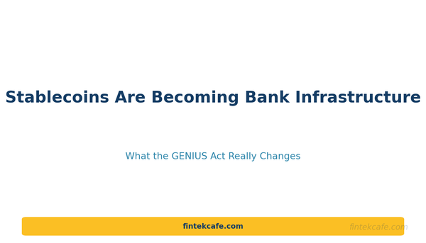 Stablecoins Are Becoming Bank Infrastructure: What the GENIUS Act Really Changes