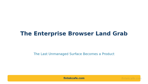 The Enterprise Browser Land Grab: The Last Unmanaged Surface Becomes a Product