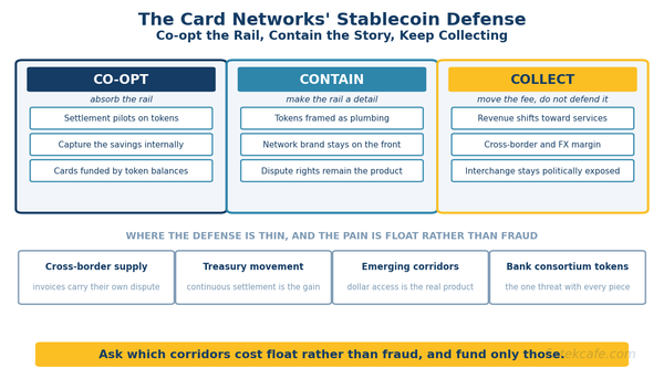 The Card Networks' Stablecoin Defense: Co-opt, Contain, Collect
