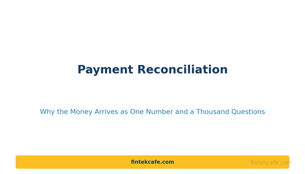 Payment Reconciliation: Why the Money Arrives as One Number and a Thousand Questions